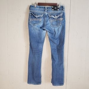 Miss Me JE5180T5R Straight Jeans Thick Stitch Light Distress  Size 31
